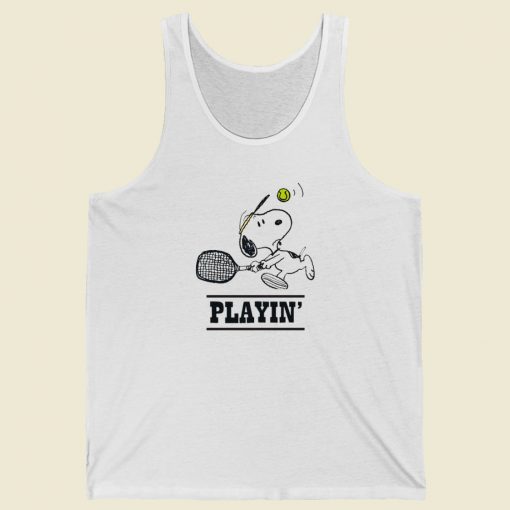 Snoopy Playing Tennis Tank Top