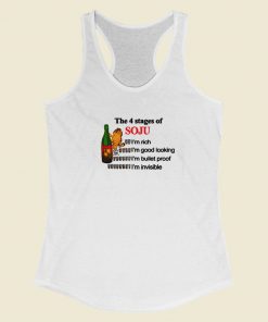 The 4 Stages Of Soju Hooded Racerback Tank Top