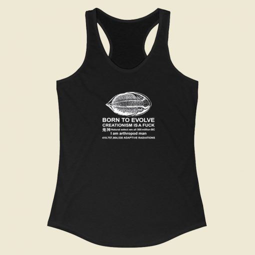 Born To Evolve Creationism Racerback Tank Top