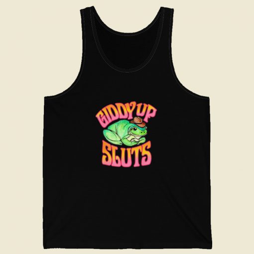 Giddy Up Sluts Cowboy Frog Tank Top