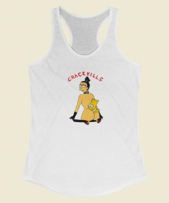 Bart Simpson Crack Kills Racerback Tank Top