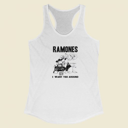 Dog Ramones I Want You Around Racerback Tank Top