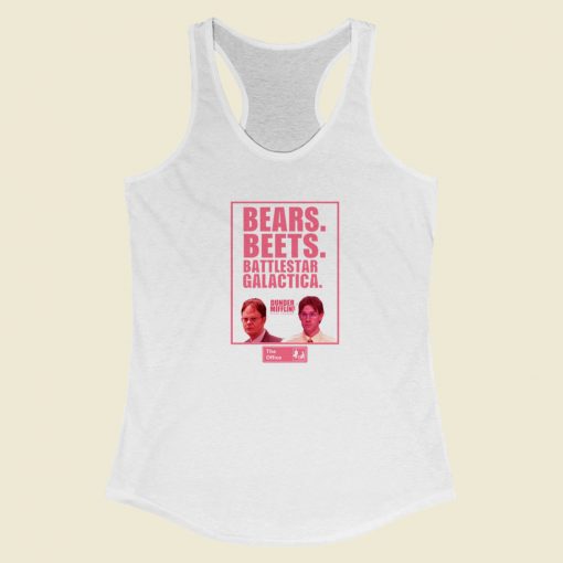 The Office Bears Beets Battlestar Racerback Tank Top